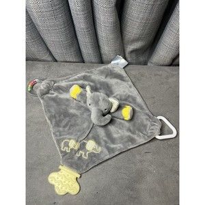 Stephan Baby Elephant Security Blanket Gray Lovey Teether Rattle Toy 2017 8” In